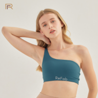 Refab sportsbra สปอร์ตบรา Ribcycle  ออกกำลังกาย สายเดี่ยว สีเขียวทะเล