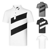 ★New★ P PXG Amoi เสื้อโปโลแขนสั้นลําลอง คอปกตั้ง ลายกอล์ฟ สําหรับผู้ชาย