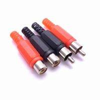 Plastic audio and video RCA male welding head AV male plug/Female socket Red Black Adapter welding connector