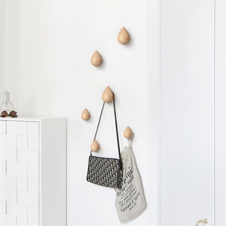 wall-mounted-coat-hook-natural-wood-clothes-hanger-decorative-key-holder-hat-scarf-handbag-storage-hanger-bathroom-rack-picture-hangers-hooks