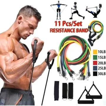 Gym 11pcs/Set Exercise Resistance Bands Yoga Fitness Home elastic