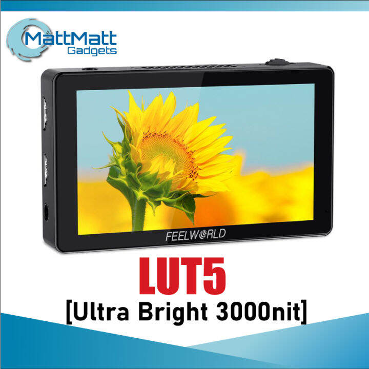 FEELWORLD LUT5 5.5 Inch Ultra High Bright 3000nit Touch Screen DSLR ...