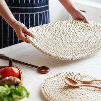 【cw】 Mats Corn Water Grass Handmade Weave Round Coaster Pad Heat Insulation Placemat Table Decoration Accessories Wholesale 2021 ！