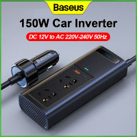 Baseus Car Inverter รถอินเวอร์เตอร์ DC 12V เป็น AC 200V-240V 50Hz แปลงอัตโนมัติ EU CN ซ็อกเก็ตสถานีพลังงานสูง 150 วัตต์ 300 วัตต์ Type-C USB ชาร์จไฟได้อย่างรวดเร็ว