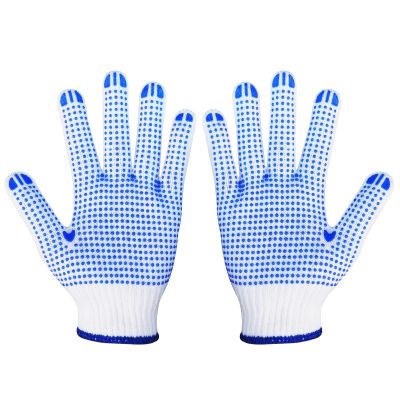 1 Pair Cotton Thread Glue Dispensing Gloves Anti-skid Breathable Handling Machinery Site Work Gloves Labor Protection