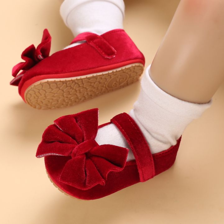 0-18month-รองเท้ากันลื่นรองเท้าเจ้าหญิงผูกโบว์รองเท้าเด็กผู้หญิงที่หัดเดินเด็กแรกเกิด