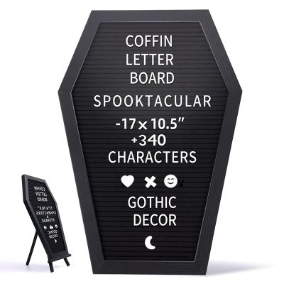 1Set Black Felt Letter Board Gothic Message Board with 340 White Changeable Characters