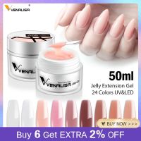 50ml Venalisa Soak off Thick Jelly Gel UV Construction Gel Builder Extend 24 Color Camouflage Milky White Nail Art Hard Nail Gel