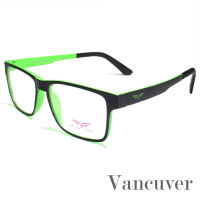 Fashion กรอบแว่นตา สำหรับตัดเลนส์ แว่นสายตา แว่นตา รุ่น Vancuver 6003 สีดำตัดเขียว กรอบเต็ม ทรงรี ขาข้อต่อ วัสดุ พลาสติก พีซี เกรด A รับตัดเลนส์ทุ