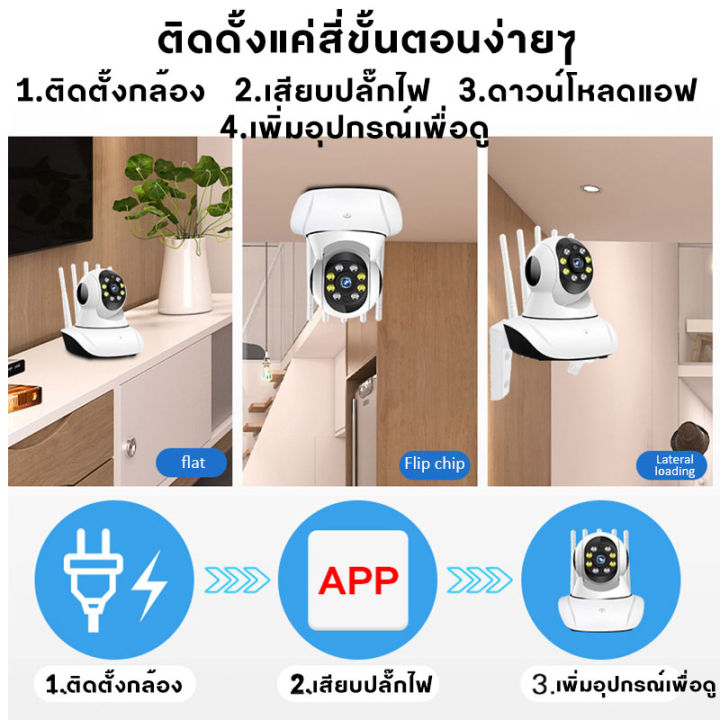 ชื้อคู่คุ้มกว่ากล้องวงจรปิดไร้สาย-1296p-hd-แอปภาษาไทย-กล้องวงจรปิด360-wifi-2-4g-กลางคืนภาพเป็นสี-กล้องวงจรปิด-cctv-camera-กล้องwifiไร้สาย-cod