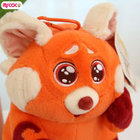 MSCOCO พวงกุญแจตุ๊กตาแพนด้าสีแดงจำลองน่ารัก Boneka Mainan พกพาได้น้ำหนักเบาสำหรับจี้ตุ๊กตากุญแจรถ