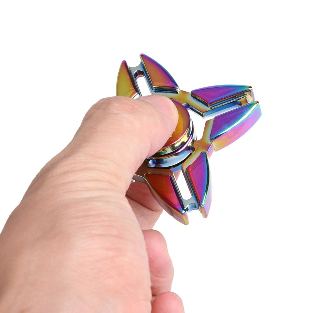 Fidget Spinner Glow in the Dark Hand Finger Toy Tri Focus Desk Tool EDC Autism 