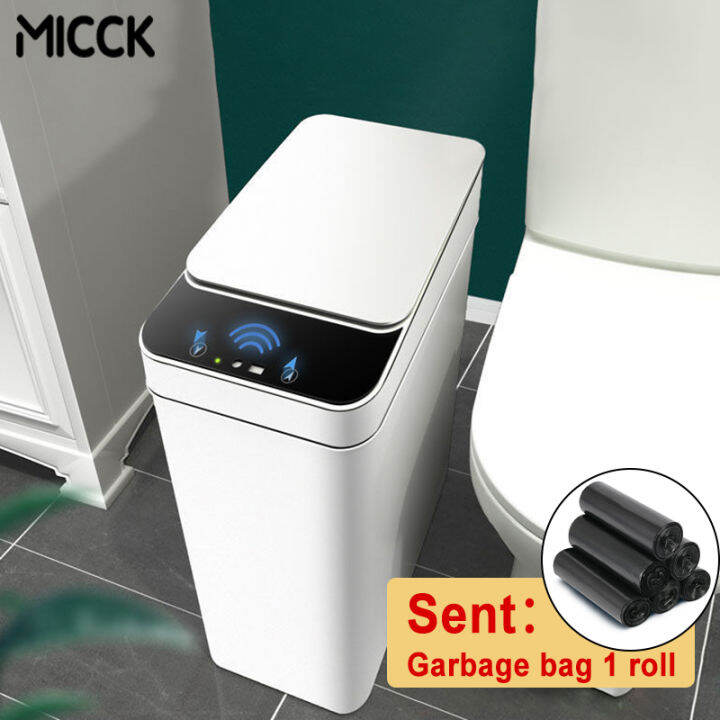 MICCK 12L Smart Trash Can Waterproof Automatic Sensor Garbage Can For