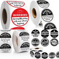 500pcs/roll Warning Stickers for Kids Gift Wrapping Seals Black and White Lovely Extreme Happiness Warning Self Adhesive Sticker Stickers