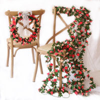 PARTY JOY 5Pcs 2.55m Fake Rose Vine Artificial Flowers for Wedding Home Room Decoration Spring Autumn Garden Arch DIY Fake Plant