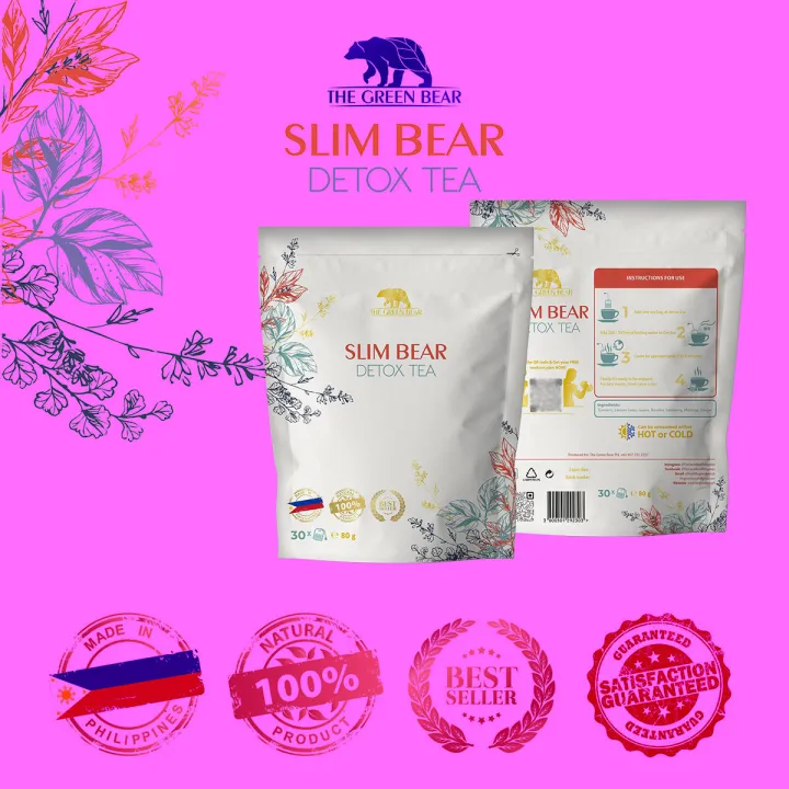 Slim Bear DETOX HERBAL WEIGHT LOSS TEA, 100 Natural Product, made in