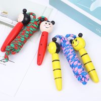 【CW】Kids Jump Rope Adjustable Cotton Braided Skipping Rope with Wooden Handle for Boys and Girls Fitness Training Fun Toy