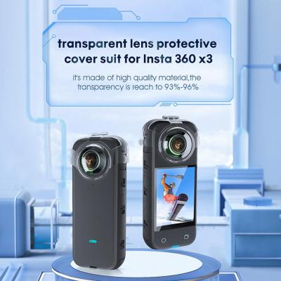สำหรับ Insta360 X3ฝาครอบเลนส์ใสฝาครอบกันขีดข่วนกล้องแอคชั่นแคมเมราเลนส์ที่อุปกรณ์ปกป้องป้องกันสำหรับ Insta360 X3อุปกรณ์เสริม P7X0