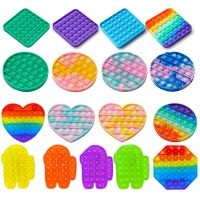 【LZ】♈♚℗  2023 New Pop Sensory Toys Rainbow Dinosaur Fidget Toys Children Push Its Kawaii Autism Needs Squishy Stress Reliever Toys