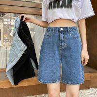 High Waisted Vintage Blue Wide Leg Denim Loose Short for Women Y2k fashion 2023 Casual Straight Female Summer Jeans Shorts Black2023