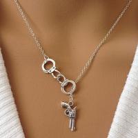 QianXing Shop 1Pcs Handcuff and  Lariat Necklace Fifty Shades of Grey Pendant Necklace (Color: Silver)