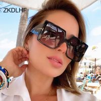 Vintage Square Sunglasses Woman Fashion Brand Oversized Shades Gradient Sun Glasses For Female Big Frame Mirror Designer