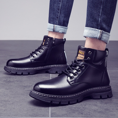 Fashion Casual Motorcycle Ankle Botas Men Martin Boots British Platform Shoes High-top Tooling Winter Shoes Men Tide Boots