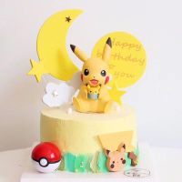 Anime Figures Pikachu Birthday Cake Cute Action Doll Decoration Pokemon Theme Birthday Party Decor Gifts for Kids Party Favors