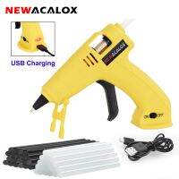 NEWACALOX Cordless Hot Glue Gun Kit with 100pcs Glue Sticks USB Rechargeable Glue Gun Fast Heating for Kids Adults DIY Crafts