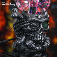 Mandarin Duck Eyes Big Bone Skull Face 4นิ้ว Plasma Light Crystal Touch Sensor ฮาโลวีนในร่มตกแต่งตาราง Ornament
