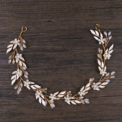 Vintage Gold Silver Color Headbands Hair Ornaments Leaf Rhinestone Flower Hairbands For Women Headpiece Wedding Hair Accessories