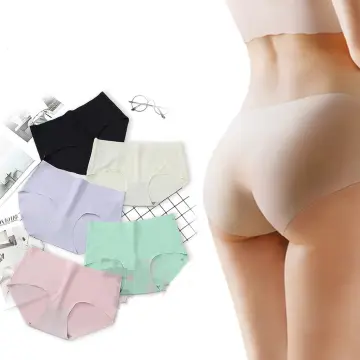 AEE Cotton Silk Seamless Mid Waist With Ribbon Underwear Panty For Women