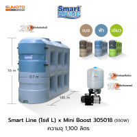 ถังเก็บน้ำ Smart Line Size L ความจุ 1,100 ลิตร พร้อมปั๊มน้ำ Mini Boost