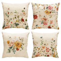 【hot】☒ Covers 18X18 Set Of 4 Farmhouse Throw Decorations Floral Cushion