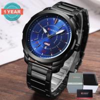 Curren นาฬิกาข้อมือผู้ชาย สายสแตนเลส Black/Blue รุ่น C8266 Auto Date พร้อมกล่องนาฬิกา CURREN