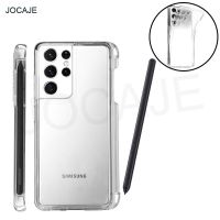 【Enjoy electronic】 For Samsung S21 Ultra S Pen Slot Phone Case soft TPU clear Shockproof back cover For Galaxy S21 Ultra SM G998 Stylus Pen Socket