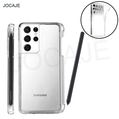 「Enjoy electronic」 For Samsung S21 Ultra S Pen Slot Phone Case soft TPU clear Shockproof back cover For Galaxy S21 Ultra SM G998 Stylus Pen Socket
