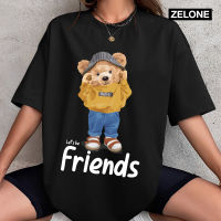 เสื้อยืดแฟชั่น  เสื้อยืดลายพี่หมี เสื้อยืดลายเท่ รุ่น Lets be friend size m ถึง 5xl เป็นเสื้อยืดแฟชั่น cotton 100 นุ่มสบาย ยืด แต่ไม่ย้วย แบร