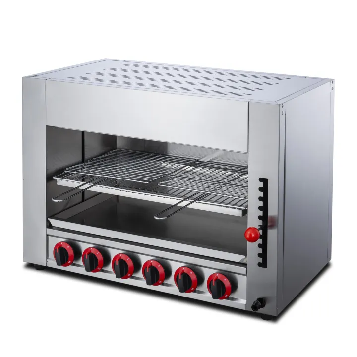 Commercial stainless steel LPG gas salamander top heating bread