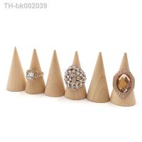 ☎ 5Pcs/Set Ring Organizer Wooden Cone Creative Ring Holder Jewelry Display Holder Ring Display Tools Jewelry Storage Supplies