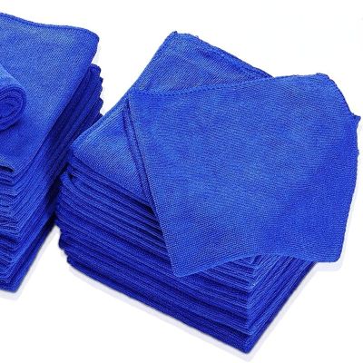 ；‘【】- 20Pcs Soft Blue Thin Car Wash Microfiber Towels Drying Cloth Hemming Wash Towel Water Suction Polishing Car Cleaning Tools