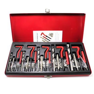 131Pcs Helicoil Thread Repair Kit M5 M6 Metric8 Metric10 M12 Threaded Tool Twist Drill Bits