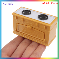 xuhaiy Dollhouse Miniature Cooking Bench ตู้เย็นของเล่นอุปกรณ์ครัว