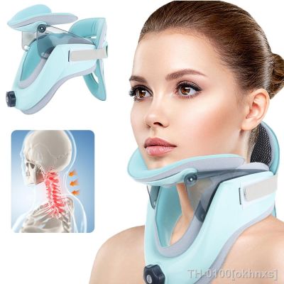 ⊙♝ Protetor de pescoço dispositivo fixação tração cervical médica espinha maca vértebra cinta ortosis postura corrector inflável