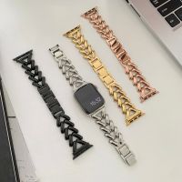 Luxury Solid Stainless Steel Bracelet For Apple Watch Ultra 49 42 40mm 44 41mm 45mm Band For iWatch 8 7 6 SE 5 4 3 2 Women Strap Straps