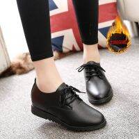 CODadoqkxDGE Hotel KFC working shoes lady black leather comfortable anti-skid soft bottom McDonalds flat restaurant work