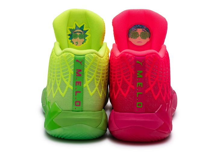 SALE Puma Lamelo Ball MB 0.1 Rick and Morty Green and Red Basketball