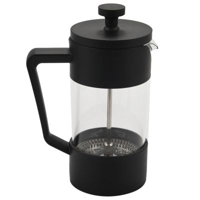 French Press Coffee &amp; Tea Maker 12Oz, Thickened Borosilicate Glass Coffee Press Rust-Free and Dishwasher Safe,Black