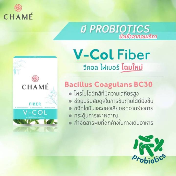 chame-v-col-fiber-ชาเม่-วีคอล-ไฟเบอร์-5-ซอง-exp05-2025-ใยอาหาร-ไฟเบอร์สูง-คลอโรฟิลล์-chame-v-col