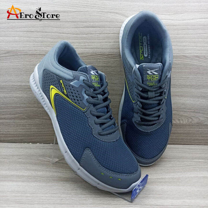 SPOTEC Sepatu Running Artikel BLITZER Abu Tua/Hijau Cerah | Lazada ...